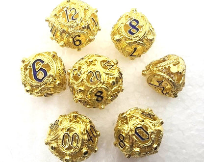 Dice Set - Metal Round Dragon Dice