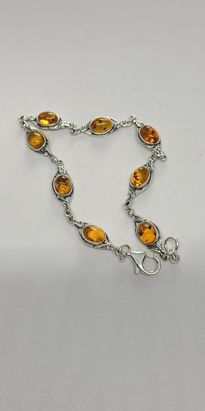 Bracelet, Baltic Amber in Sterling Silver