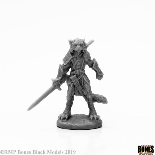 Reaper Miniatures Bones Black - Mal, Catfolk Warrior