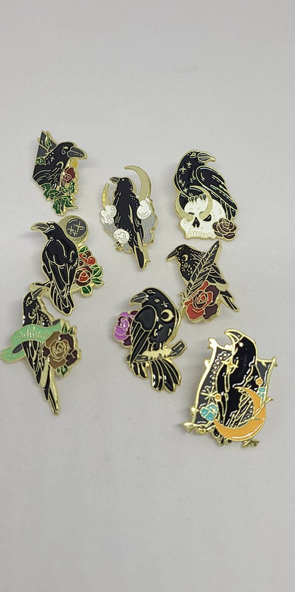 Enameled Pins - Raven Murders