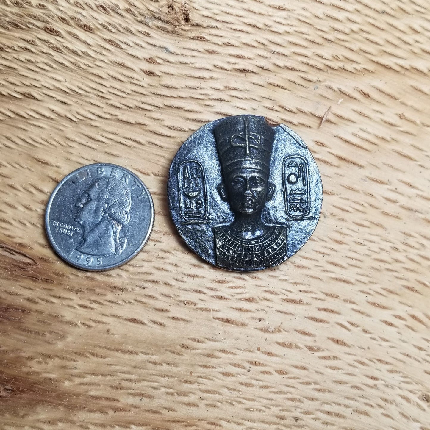 Egyptian Coin, Queen Nefertiti, Black and Gold