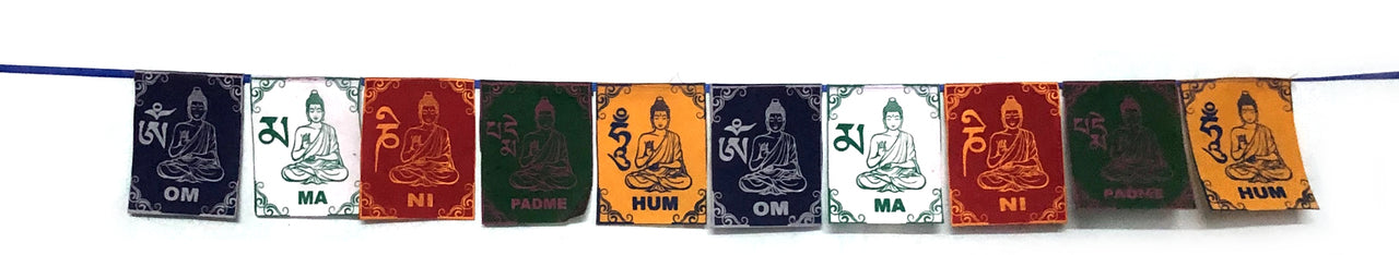 Prayer Flag Divya Mantra Om Mani Padme Hum Buddha 4" x 3."