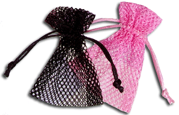 Pouch, Fishnet Bag, Pink 4.5 x 6.5