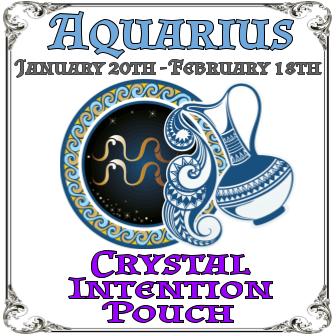 Crystal intention Pouch, Zodiac, Aquarius
