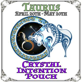 Crystal intention Pouch, Zodiac, Taurus