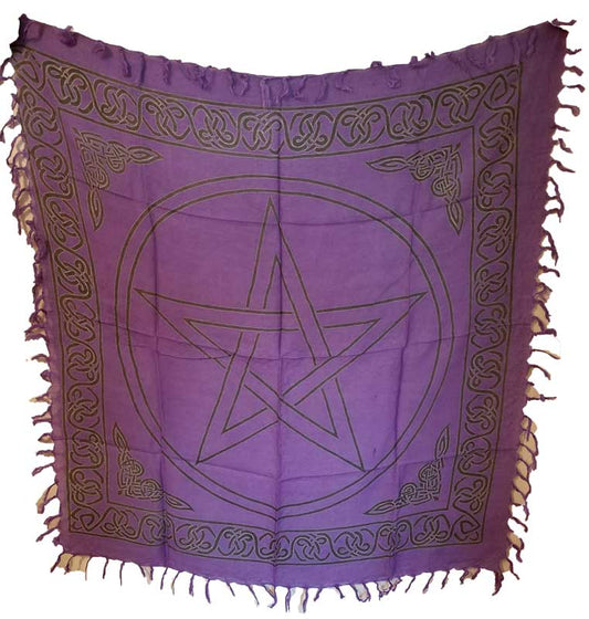 Altar Cloth, Purple Pentagram 36 x 36