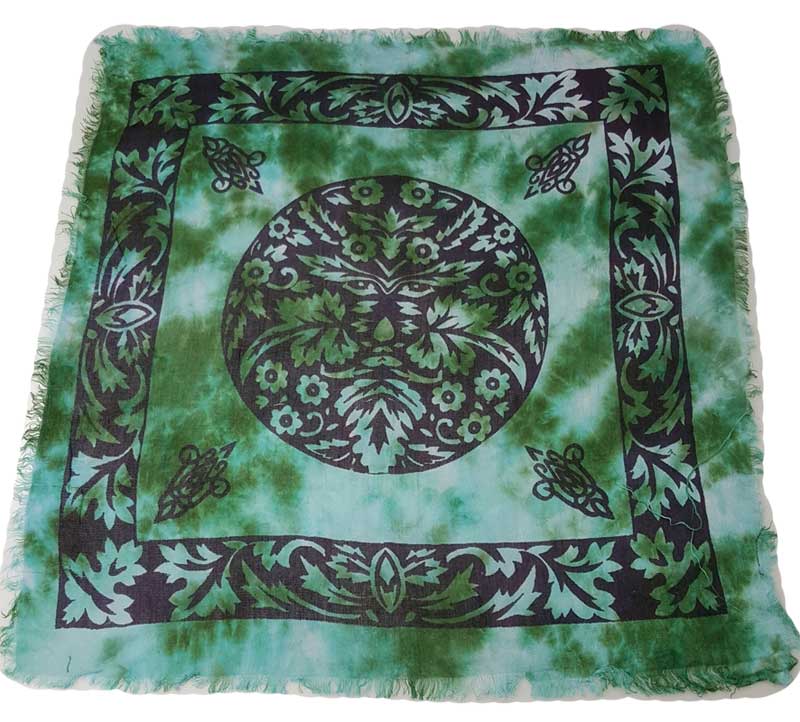 Altar Cloth, Greenman Tie-dye Green 18 x 18