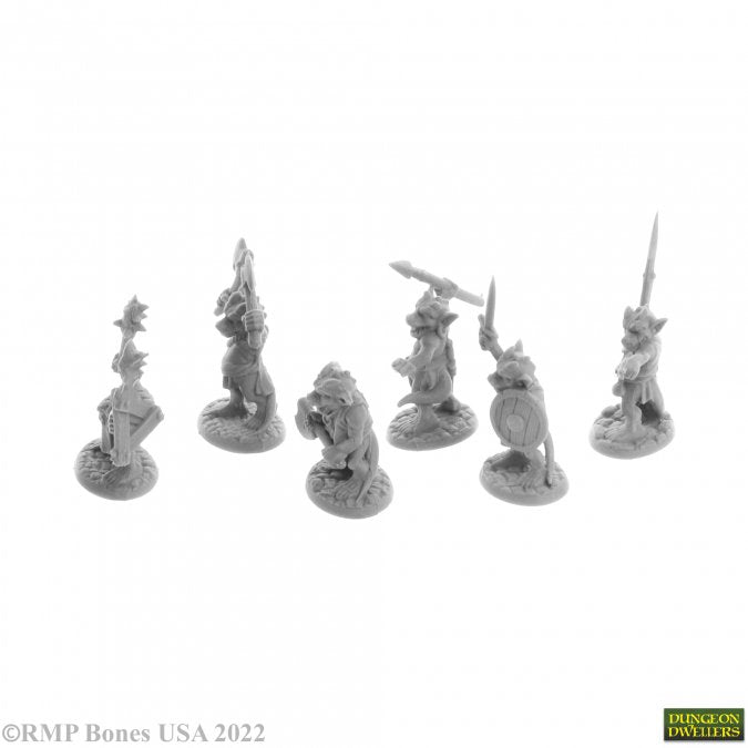 Reaper Miniatures Bones USA: Dungeon Dwellers - RATPELT KOBOLD MOOKS (6)