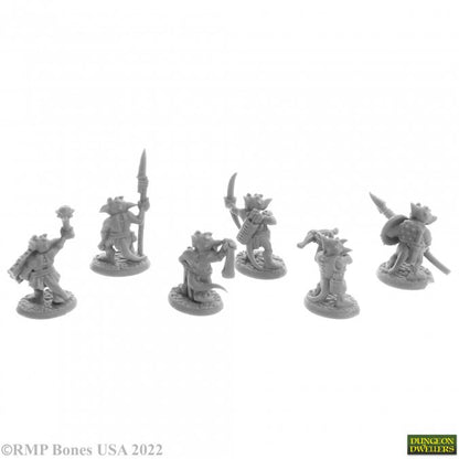 Reaper Miniatures Bones USA: Dungeon Dwellers - RATPELT KOBOLD WARRIORS (6)