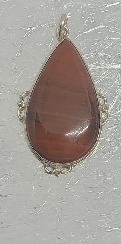 Necklace, Sterling Silver with Red Jasper