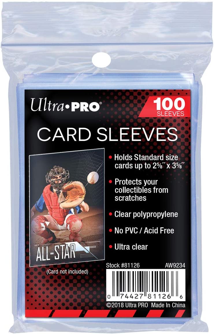 Ultra Pro Soft Card Sleeves 2-5/8" X 3-5/8", Ultra Clear (100Count)