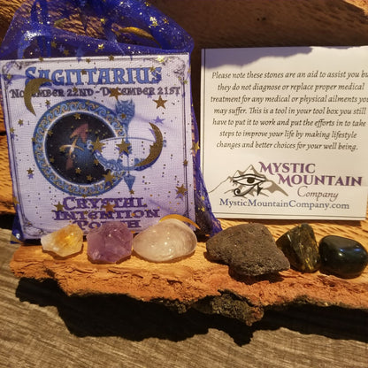 Crystal intention Pouch, Zodiac, Sagittarius