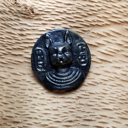 Egyptian Coin, Goddess Bastet, Black and Gold