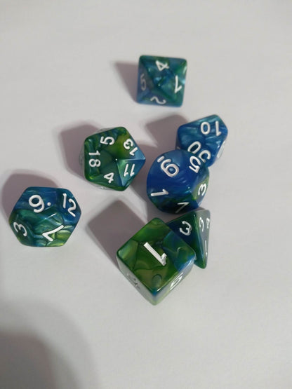 Dice Sets - Dual Colors - Full set of 7 dice