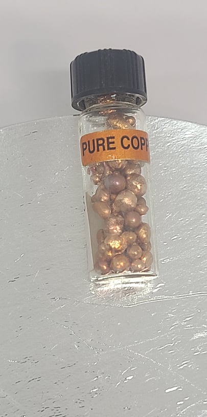 Vial of pure copper