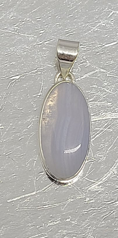 Necklace, Sterling Silver with Crazy Lace Agate