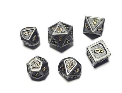 Dice Sets, Mini and Micro Solid Metal Polyhedron 7 Piece Sets