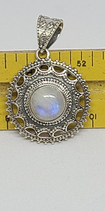 Necklace, Sterling Silver filagree with Moonstone