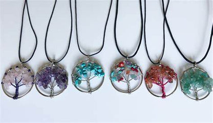 Necklace, Large Tree of Life with Gemstones