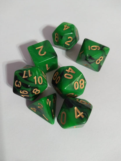 Dice Sets - Dual Colors - Full set of 7 dice