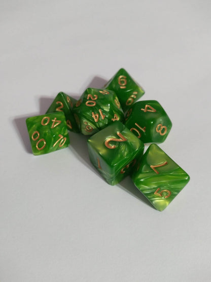 Dice Sets - Pearlescent Colors - full set of 7 dice