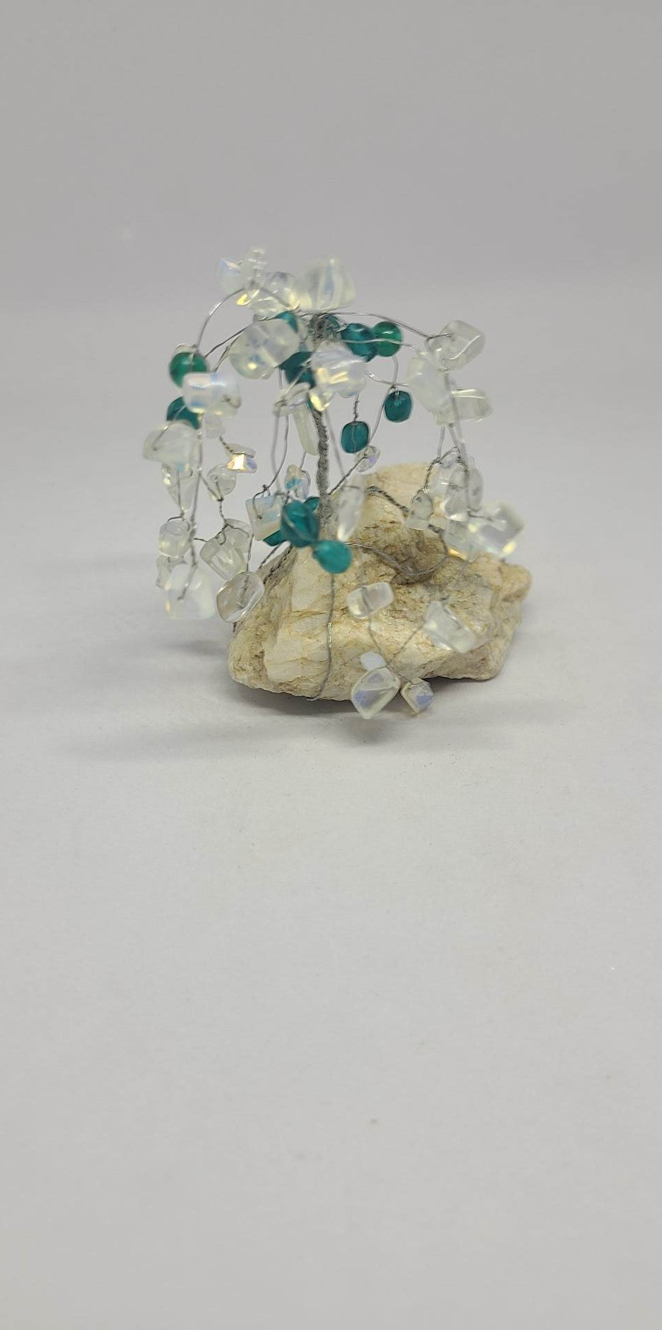 Gemstone Trees - handcrafted Opalite on snow Quartz