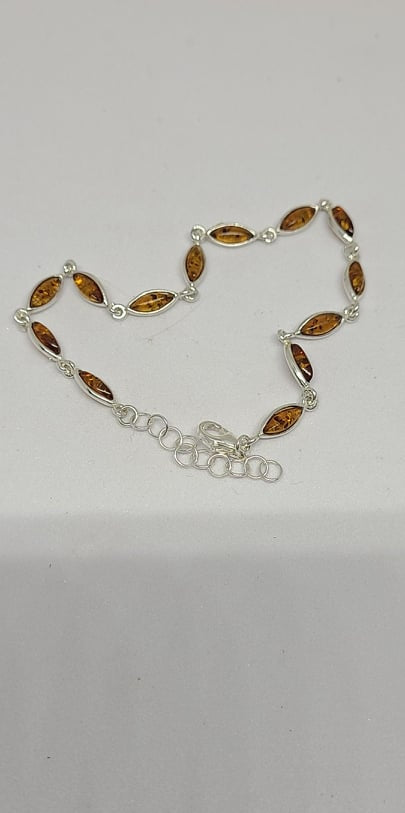 Bracelet, Baltic Amber in Sterling Silver