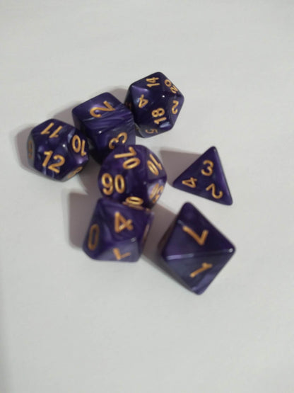 Dice Sets - Pearlescent Colors - full set of 7 dice