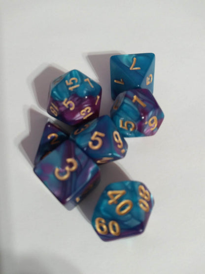 Dice Sets - Dual Colors - Full set of 7 dice