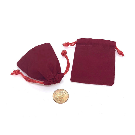 Velveteen Bags, Small, Red 2x2.5