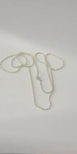 Sterling Silver Chain, Italian Silver Rope style 26"
