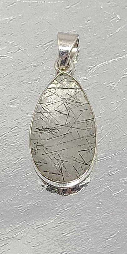 Necklace, Sterling Silver with Rutilated Quartz