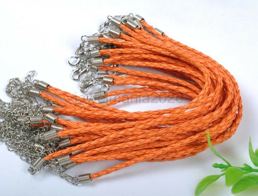 Leather cord Bracelet, Orange