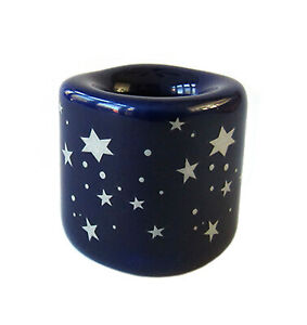 Chime Candle Holder, Cobalt Blue with Silver Stars