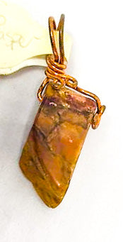 Pendant, Piscasso Jasper, hand wrapped