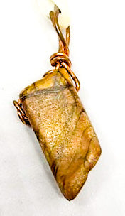 Pendant, Piscasso Jasper, hand wrapped