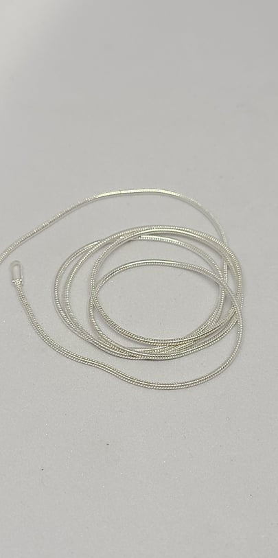 Sterling Silver Chain, Italian Silver Round Snake style 20"