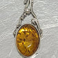 Necklace, Sterling Silver Artistic Design with Baltic Amber