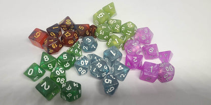 Dice Sets - Sparkle Mania - full set of 7 dice