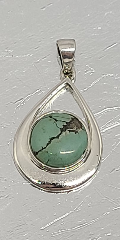 Necklace, Sterling Silver with Turquoise and Filagree