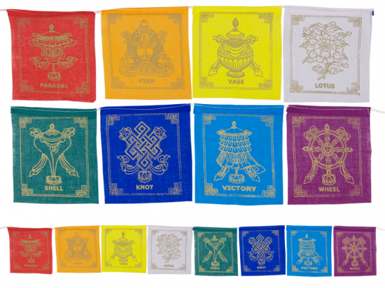 Prayer Flags, Tibetan Prayer Flags 8 Auspicious Symbols