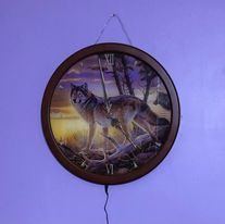 Limited Addition Illuminating Wolf Wall Clock